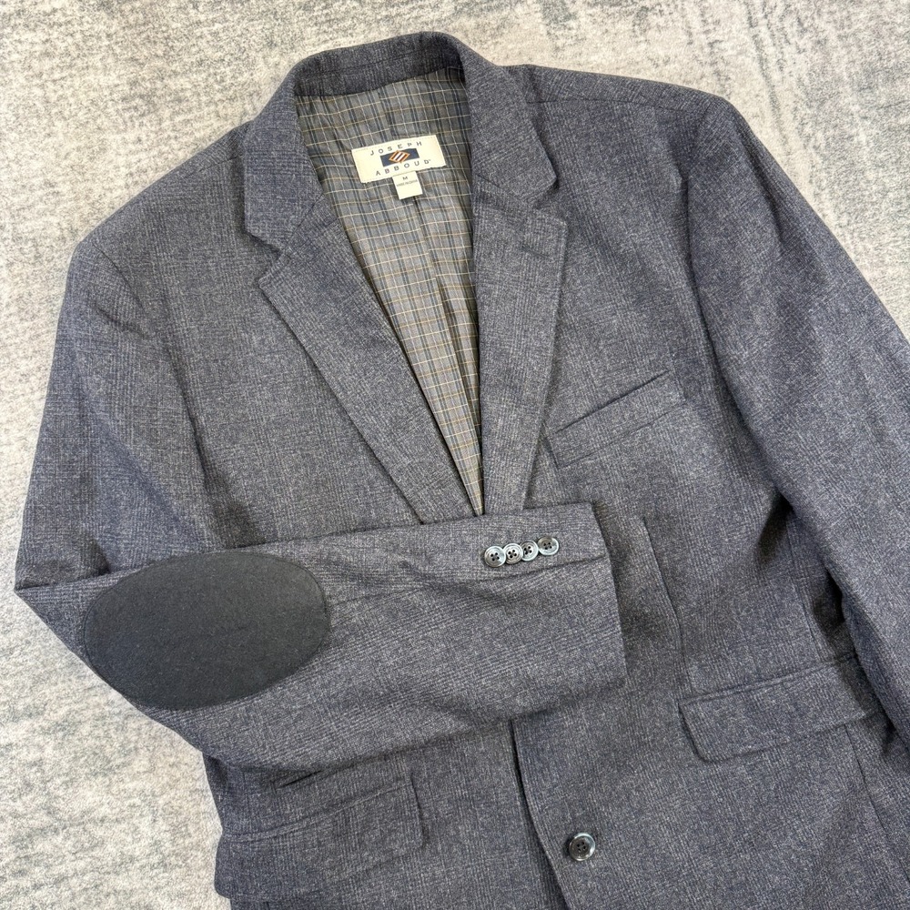 Joseph Abboud Blazer Jacket Mens Medium Navy Plaid Wool Unstructured Sport Coat